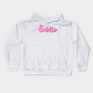 Eddie name pink heart Kids Hoodie